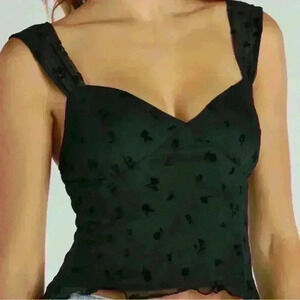 Windsor Gorgeous Vibes Ditsy Floral Mesh Tank Top